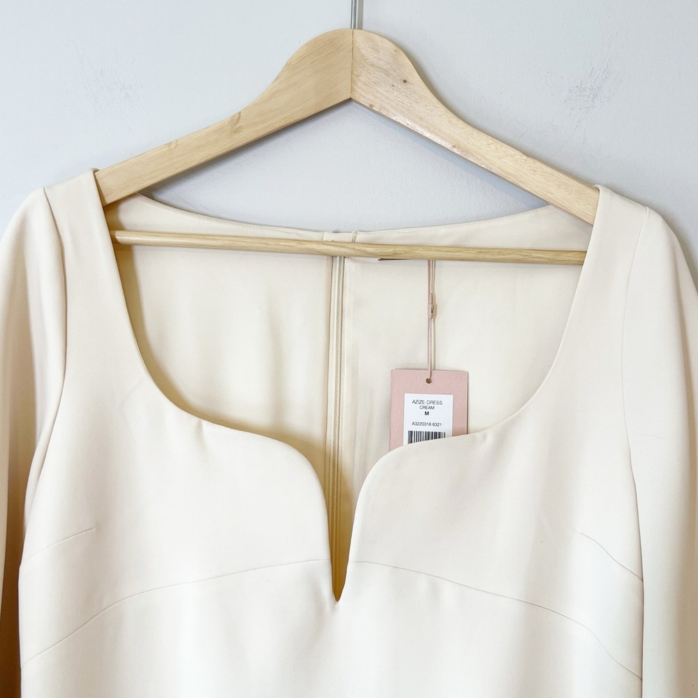 Alexis Azize Chain-Embellished Crepe Mini Dress Ivory Medium NWT - Picture 4 of 12